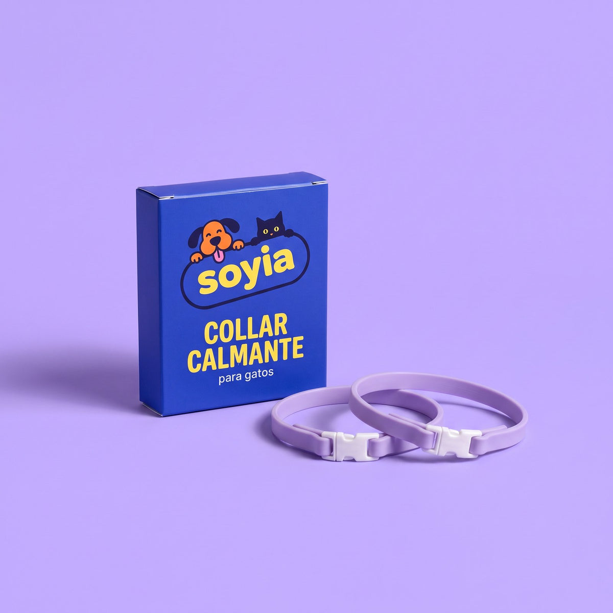 Collar calmante con feromonas Soyia con su caja
