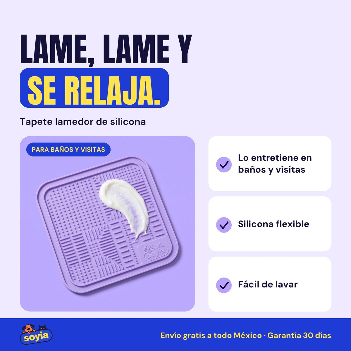 Lame, lame y se relaja: tapete lamedor Soyia