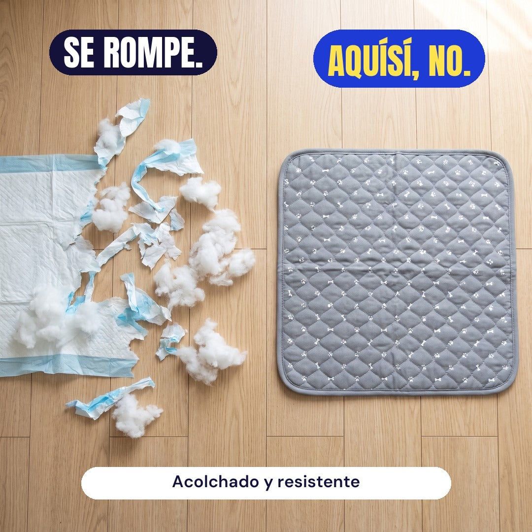 Se rompe. AquíSí, no. Acolchado y resistente.